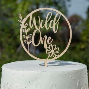 غلاف كعكة Wood Wild One Flower - غلاف كعكة عيد الميلاد الأول، غلاف كعكة الزهرة البرية، علامة كعكة عيد ميلاد الأزهار، غلاف كعكة عيد الميلاد الأول على شكل زهرة برية