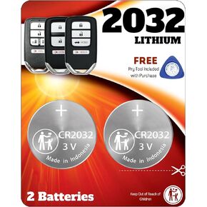 Key Fob Battery for Honda CRV Civic Accord Odyssey Pilot Passport Fit Crosstour HRV Ridgeline 2032 (2 Pack) Remote Key Battery Replacement (KR5V2X, A2C97488400) Check Fitment Guide