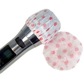 Teensery 100 Pcs (50 Pack) Disposable Microphone Cover Non-Woven Handheld Microphone Windscreen Protective Cap for Karaoke, Recording Room, Stage Performance