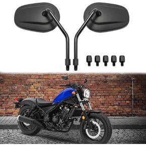 8mm black Motorcycle Teardrop Rear View Mirrors For Sportster XL 883 1200 Road King V-Rod Street Glide Electra Glide Dyna Softail 1990-2018 (Black)