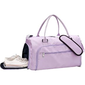 woogwin Gym Bag for Women & Men with Shoes Compartment & Wet Pocket Sports Travel Duffle Bags Workout Bag(M,Black) in Kuwait