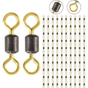 Goture 100 Pcs Barrel Swivels Fishing,Stainless Steel Barrel Swivels for Fishing,Essential Swivels for Barrel Swivels Fishing Saltwater Freshwater Fishing Swivel 7lb-282lb