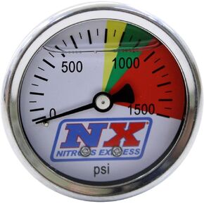 Nitrous Express 15508 0-1500 psi Nitrous Pressure Gauge Regular, 1.625 in.