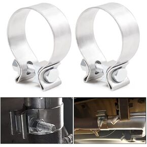 2PCS Exhaust Clamps Band Clamp,Connect Exhaust System Components Narrow Band Muffler Clamp for Exhaust Pipe,Muffler,Elbow,Exhaust Tubing (2.25inch/2pcs)