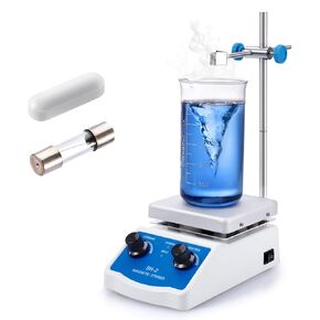 خلاط صفيحة تسخين مغناطيسية من eLabPal، محرك صفيحة تسخين مغناطيسية بسعة 2000 مل، لوح تسخين 270 درجة مئوية/520 درجة فهرنهايت و100-1500 دورة في الدقيقة مع شريط تحريك وصمام in Kuwait