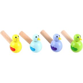 Kisangel 4Pcs Wooden Bird Whistle for Kids Bird Singing MusicToys Noisemaker Gift for Kids (Random Color)