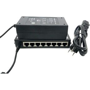iCreatin 8-Port Passive Power Over Ethernet PoE+ Injector Adapter with 48V 65W Power Supply for 8 POE Enabled IP Camera, VOIP Phones, Access Points and More, 10/100Mbps