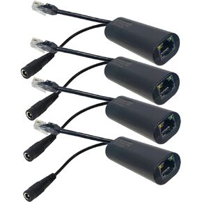 SGUESIKR 4 Pack Gigabit PoE Injectors- High-Speed Passive PoE Adapters (5-48V), up to 825ft Range, Ideal for PoE IP Security Cameras & More (PoE Injector)