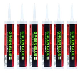 عبوة مانعة للتسرب عازلة للضوضاء من Green Glue مكونة من 6 أنابيب (28 أونصة لكل منها) - مع مناديل تنظيف