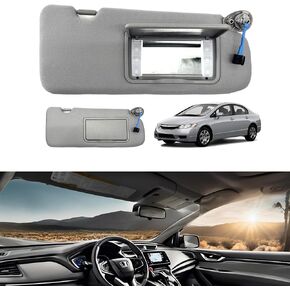 Zoewalk 83280-TLA-A01ZB مجموعة حاجب الشمس باللون الرمادي الفاتح مع ضوء مرآة متوافق مع Honda CR-V CRV 2017 2018 2019 2020 2021 2022 83280TLAA01ZB
