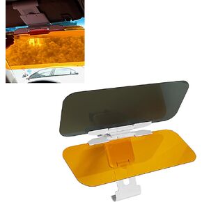 cerfioo 1 PC Car Sun Visor Eyepiece, 4.72" x 12.59" Stretch-Type High-Definition Anti-high Beam Goggles Day-and-Night, Practical Portable Accessories, Suitable for Most Car Models (Yellow & Black)