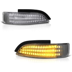 [Sequential Turn Signal] VIPMOTOZ Full LED Amber Side Marker Light Lamp Assembly Replacement Pair For Toyota Corolla Avalon Prius C Scion iM Mirror