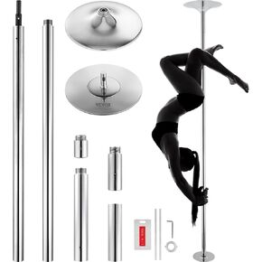 عمود رقص احترافي من VEVOR، طقم عمود رقص ثابت دوار، عمود محمول قابل للإزالة، عمود من الفولاذ المقاوم للصدأ شديد التحمل، عمود لياقة بدنية قابل للتعديل للارتفاع، لممارسة التمارين الرياضية في النادي المنزلي in Kuwait