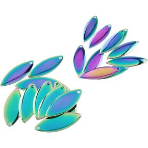 ZZHXSM 20Pcs Fishing Spinner Blade Colorado Willow Kit Spoon Easy Spin Spinner Bait Making Freshwater Saltwater Walleye Rig Inline DIY Parts Accessories (10 x M + 10 x L)