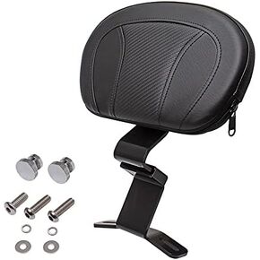 H RUO Black Front Driver Rider Backrest with Pad Compatible with Harley Touring CVO Street Glide Road King Road Glide 2009-2022 2021 2020