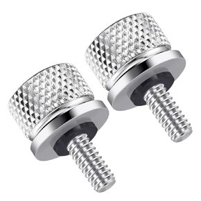 Amazicha Chrome 2 PCS Seat Bolt Screws Quick Mount 1/4"-20 Compatible for Harley Touring Sportster Softail Dyna 1996-2024