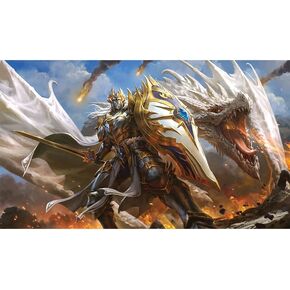 Fantasy North - William Aldrick - Dragon Knight (Argalon) - TCG Playmat and Mouse Pad - 24 x 14 inches