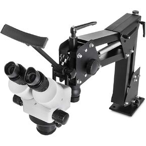 VEVOR Micro Inlaid Mirror Multi-Directional Microscope with Spring Bracket 7X-45X Multi-Directional Micro-Setting Microscope Microscope Gem Diamond Setting Machine with Stand Jewelry Tools