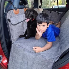 Dog Seat Cover for Back Seat, Waterproof Scratchproof Heavy Duty Pet Car Hammock for Backseat Protection Against Dirt Pet Fur, Protect Your Vehicle with Durable Nonslip Back Seat Cover for Trucks SUVs