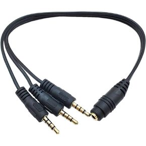 Qaoquda 3.5mm Stereo Audio Splitter Cable, 1FT Gold Plated 3.5mm (1/8") TRRS Stereo Plug Male to 3 x 1/8" 3.5mm Stereo Jack Female 1 Input 3 Output Stereo Audio AUX Splitter Cable(1M/3F)