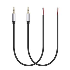 sovunis 2-Pack Replacement 3.5mm Male Plug to Bare Wire Open End TRS 3 Pole Stereo 1/8" 3.5mm Plug Jack Connector Audio Cable for Headphone Headset Earphone Cable Repair