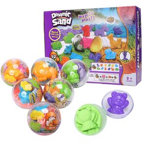 12-Pack Play Sand Kit Multi-Color Play Sand for Squishing Mixing Molding, Bulk Magic Sand Beach Sand Sensory Toys Party Favors for Kids and Adult