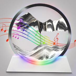 Moving Sand Art Liquid Motion Decor, Sand Art Bluetooth Speaker Bedside Lamp Dimmable Multi-Color, Moving Sand Art Lamp for Kids Room Living Room Office Dorm