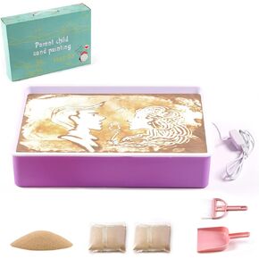 Vatrepeo Light Table for Kids, Sand Painting Light Box for Kids Adjustable Brightness Kids Light Table Sand Art Kits Present for Girls and Boys, Blue in Kuwait