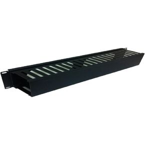 Quest Manufacturing Horizontal Finger Duct with Cover, 1 Unit 40 Cables,, 19", Black (HF19-01-040)