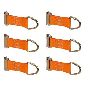 CargoSmart 2" x 6" Rope Ring Tie Down Strap, 6 Pack — Connects to X-Track and E-Track Systems — 2,000lb Break Strength, 667lb Safe Work Load