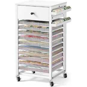 منظم تخزين الورق مقاس 12 × 12 من كايدو - عربة تخزين متدحرجة ذات 10 طبقات مع درج لصياغة طاولة تنظيم محطة العمل لغرفة الحرف اليدوية المنزلية in Kuwait