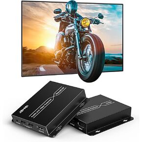 موسع JCHICI HDMI KVM يصل إلى 150 م - 250 م (500 قدم - 820 قدم)، موسع HDMI فوق Cat5e/6 مع وظيفة الحلقة، HD 1080P@60HZ، دعم لوحة مفاتيح USB والتحكم بالأشعة تحت الحمراء in Kuwait