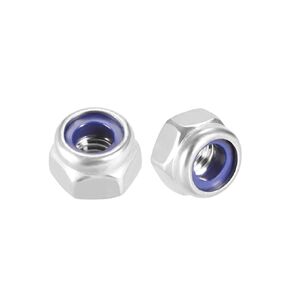 uxcell M4 x 0.7mm Nylon Insert Hex Lock Nuts, 316 Stainless Steel, Plain Finish, Pack of 50