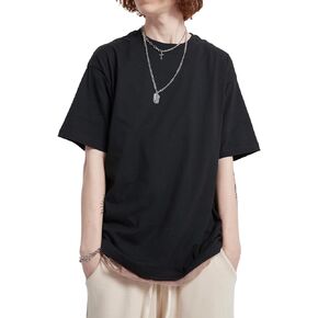 Men's Oversized T-Shirts Heavyweight Cotton Tee Crew Neck Short Sleeve T Shirts Loose Fit Basic Essential Soft Classic Tees