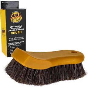 Dura-Gold Long Bristle Horse Hair Leather Cleaning Brush - Scrub Clean Car Interior Upholstery, Seats, Furniture, Fabric, Carpet, Shoes Boots Sneakers - Auto Detailing, Scrubbing Removing Stains, Dirt in Kuwait