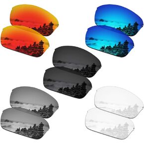 SmartVLT Set of 5 Men's Replacement Lenses for Oakley Half Wire 2.0 Sunglass Combo Pack S01