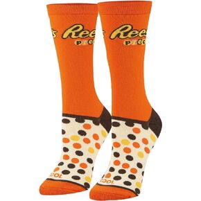 Cool Socks Reese's Pieces Candy, Fun Print Novelty Crew Socks for Men & Women