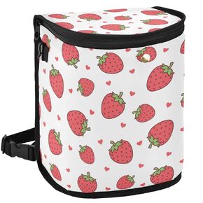 Oarencol Leopard Print Car Trash Can Car Garbage Bag with Lid Hanging Waterproof Leak Proof Vehicle Storage Bin