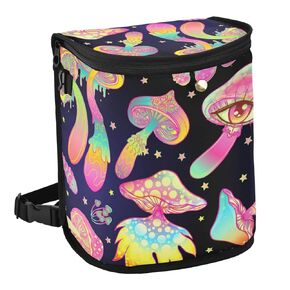 ALAZA Funny Skull Halloween Waterproof Car Trash Can with Lid Cute Car Organizer Bin Insulated Cooler Bag for Back/Front Seat