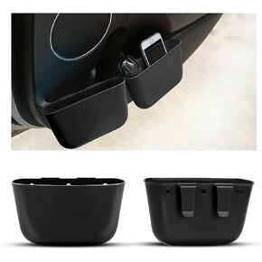 Fekey&JF 2PCS Car Mini Hanging Trash Can, Waterproof Plastic Automotive Garbage Can, Small Leakproof Car Organizer Bin, Car Interior Accessories