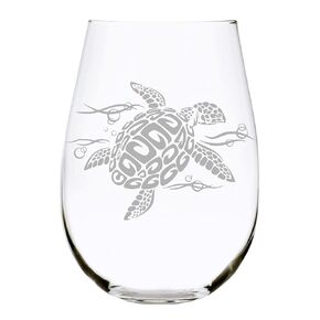 Sea Turtle Stemless wine glass, 17 oz.