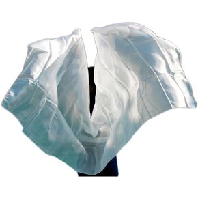 حجاب للرقص الشرقي من الحرير الأبيض النقي من نيميمان للراقصات الشرقيات 100% مادة حرير حقيقية 250114 سم (أبيض)، 2.5 م × 1.14 م in Kuwait