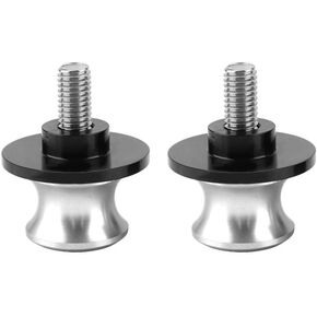 KIMISS 2pcs 8mm Spool Sliders, Rear Stand Swing Arm Spool Sliders Swingarm Bobbins Universal for Motorcycles CNC Aluminum Alloy (Silver)