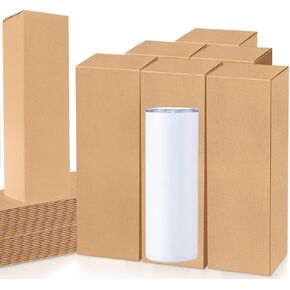 24 PCS Gift Boxes for Sublimation Tumbler 9.8 x 3.3 x 3.3 Inch Corrugated Cardboard Shipping Box for 12oz, 20oz, 30oz Heat Press Sublimation Blanks Skinny Cup for Shipping Gift Wrapping