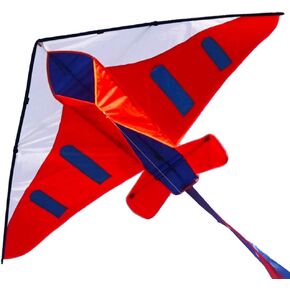 Besra 60inch Colorful Plane Kite Single Line Easy to Fly Aircraft Nylon Kite for Kids & Adults