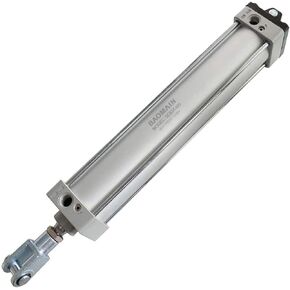 Baomain Pneumatic Air Cylinder SC 63 x 400 PT 3/8, Bore: 2-1/2 inch, Stroke: 16 inch, Screwed Piston Rod Dual Action with Foot Flange CY-63&CB-63