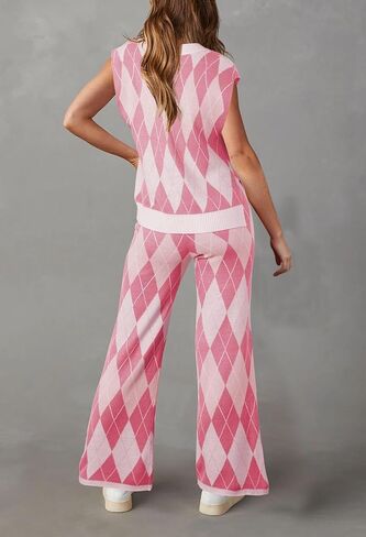 مجموعة ملابس Viottiset النسائية مكونة من قطعتين سترة وسترة صالة على شكل حرف V وسترات بدون أكمام واسعة الساق وسروال رياضي in Kuwait