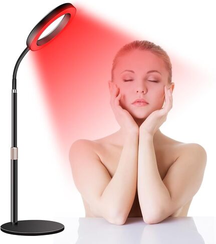 Aumtrly Red Light Therapy for Face and Body Use, Full 660nm Red Light Therapy Lamp with Base, Upgrated Halo Red Light Therapy Device with 30 Minutes Timer, 4 Levels of Dimming in Saudi Arabia
