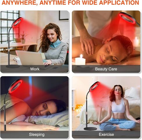 Aumtrly Red Light Therapy for Face and Body Use, Full 660nm Red Light Therapy Lamp with Base, Upgrated Halo Red Light Therapy Device with 30 Minutes Timer, 4 Levels of Dimming in Saudi Arabia