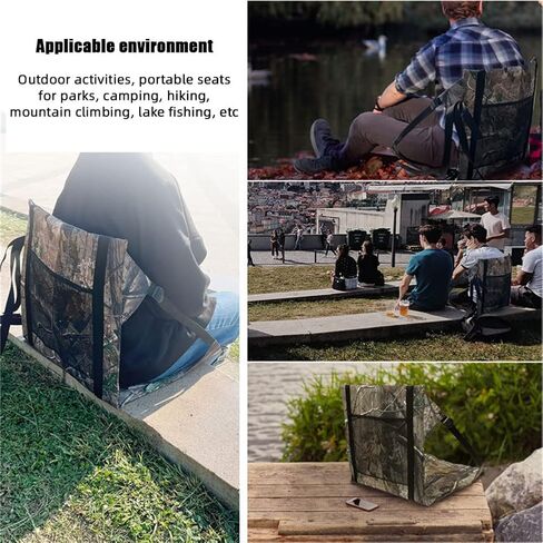 TEQIN Portable Stadium Seat Cushion, Folding Garden Camping Chair, Indoor & Outdoor Folding Chair Cushion, Bleacher Cushion with Backrest for Sports Events, Hiking, Fishing Camouflage in Saudi Arabia